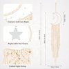 Boho Macrame Woven Wall Hanging, Crochet Crescent Moon Star Dream Catcher with Long Tassel- White Cotton Handmade Bohemian Nursery Decor Decoration Art Craft for Kids Bedroom Dorm Room