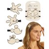 Mickey/Minnie x Kitsch Creaseless Hair Clips, Recycled Plastic No Bend Hair Clips for Makeup, No Crease Hair Clips, Stylish Make Up Hair Clip, Hair Accessories Styling Clips, 4pcs (Cream)