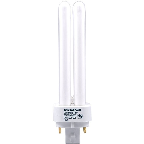 Sylvania (10 Pack) 20671 CF13DD/E/835/ECO 13-Watt 3500K 4-Pin Double Tube Compact Fluorescent Lamp, 1 Count (Pack of 1)