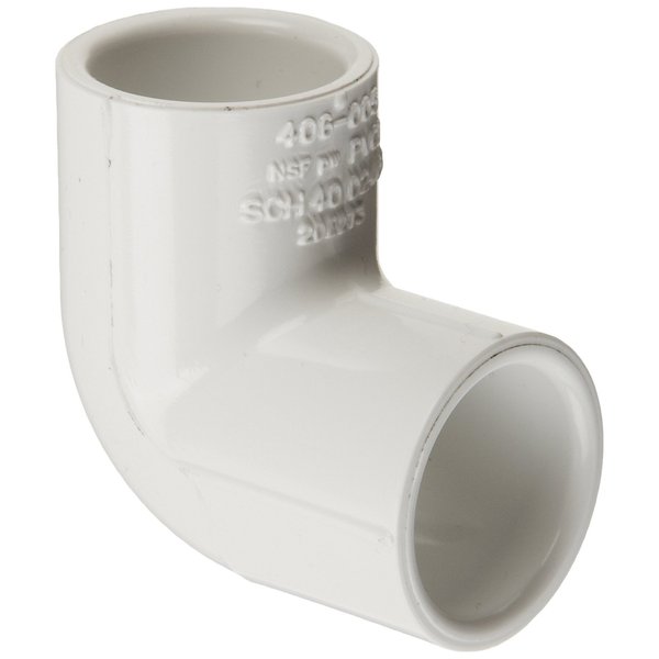 Spears 406 Series PVC Pipe Fitting, 90 Degree Elbow, Schedule 40, White, 1" Socket (Pack of 10)