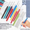 XSEINO Crochet Kit with Step-by-Step Video Tutorials，Premium Bundle Includes 12 Roll x50Yard Acrylic Yarn Balls, 12 Crochet Hooks, Crochet Bag and All Accessories Kit, Crochet Kit for Beginners