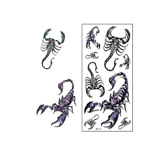 Scorpions Temporary Tattoo Sticker Waterproof Fake Stick on body Tattoos Removable Waterproof Body Art Tattoo Stickers for Men Women Teens Girls Boys(ZS551)