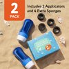 IMPRESA 2-Pack Refillable Sunscreen Applicator for Kids and Adults, Roll on Sunscreen Lotion Dispenser with Sponge Applicator, No Mess Application, Includes Extra Sponges, Easy Sunblock Coverage