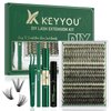 DIY Lash Extension Kit KEYYOU 300Pcs Individual Eyelash Extension Kit 30D40D50D 0.07C Curl 9-18MIX Lash Clusters Kit with Lash Glue Remover Applicator Easy to Use(Kit-30D40D50D-0.07C,9-18MIX)