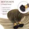 GOO GOO U Tip Hair Extensions Real Human Hair, 22inch 50g 50S, Hot Fusion U Tip Hair Extensions, Invisible Remy Hair Extensions, 3/8/613 Balayage Walnut Brown to Ash Brown and Bleach Blonde