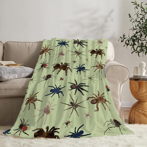Spider Blanket Soft Cozy Spider Throw Blanket Super Warm Fuzzy Fluffy Spider Lightweight Fleece Flannel Gifts Blankets for Kids Adults 50"X40"
