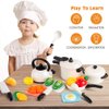 D-FantiX Kids Pretend Play Kitchen Accessories Set, Toddlers Pots and Pans Cookware Playset, Kids Cooking Toys with Utensils, Knife, Cutting Food Kitchen Playset for Girls and Boys Age 2 3 4 5 6 7