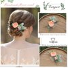 Fangsen Wedding Rose Flower Hair Comb Bridal Headpiece Floral Hair Accessories for Brides and Bridesmaids (Ivory)