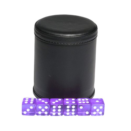 Leatherette Dice Cup Felt Lining Shaker Quiet for Playing Yahtzee/ Farkle/ Liars Dice/ Board Game