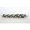 Generic Silver alligator hair claw clip with clusters of gray crystals (Length: 5)