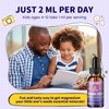 Kids Magnesium Liquid Drops-Magnesium Glycinate Liquid for Kids Supplement-w/L-theanine, Omega-3, Vitamin B6, D3 - for Sleep, Relaxation, Brain, Bones - 4 Fl Oz Children's Calm
