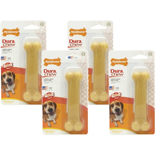 Nylabone Dura Chew Original Flavored Bone Dog Chew Toy- Wolf/Medium (4 Pack)