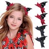 Generic 4Pcs Halloween Bat Wings Hair Clips Bow Hair Pins Alligator Clips Gothic Party Supplies Dress Up Women Hair Accessories Styling Tool