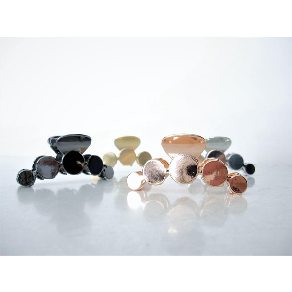 Rose gold silver or dark silver tone circles metal hair claw clip for medium (Primary color: Rose gold)