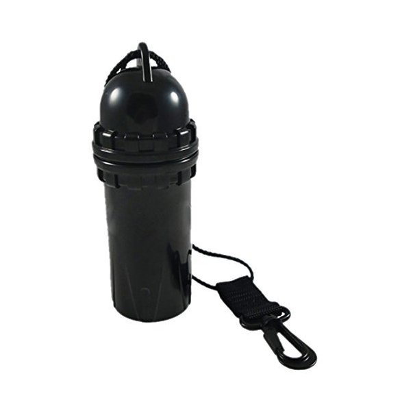 Scuba Choice Scuba Diving Snorkeling Waterproof Cylindrical Dry Box with Clip, Black