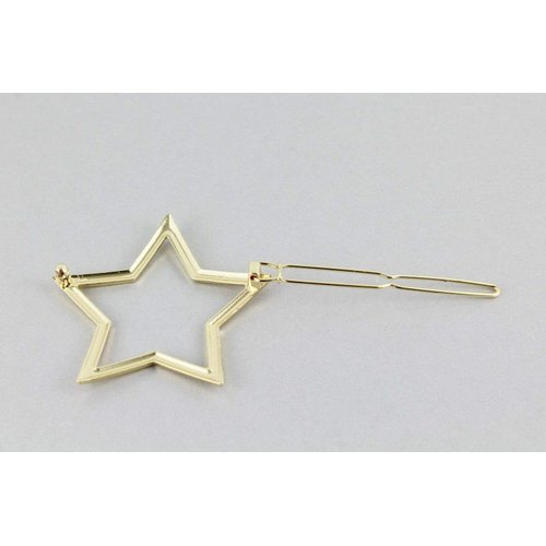 Gold star barrette outline shape metal hair clip barrette gold shiny clip