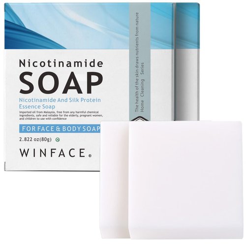 2 Bar Niacinamide soap, strong goat milk aroma, exfoliating soap, facial cleansing, hand washing, bath soap, Goat milk soap, Travel Essentials Day Gift, Silk Milk Soap-2.82 oz 2 Count