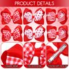 Whaline 6Pcs Red White Christmas Hair Bow Clips Red Plaid Stripe Dot Hair Barrettes Grosgrain Ribbon Alligator Clips for School Hair Accessories Xmas Party, 3 Styles