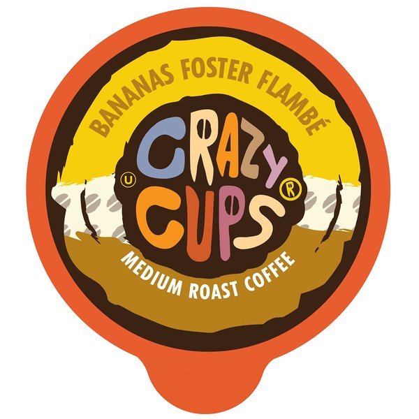 Crazy Cups Flavored Coffee for Keurig K-Cup Machines, Bananas Foster Flambe', Hot or Iced Drinks, 22 Single Serve, Recyclable Pods