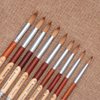 gofidin Acrylic Nail Brush Manicure Powder Wood Handle Oval Crimped Shaped Professional Beauty Wood Handle