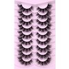 False Eyelashes Fluffy Wispy Mink Lashes 16mm Natural Full Volume Pestañas Cat Eye Lashes 9 Pairs by Yawamica Black