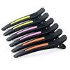 6Pcs/set Pinup Plastic Duck Bill Hair Clips for Sectioning Hair - Professional Non Slip Silicone band Clips Salon DIY Accessories Hairpins Hairgrip for Women(Blcak-Multicolor)