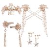 Chinese Hair Sticks,Hanfu Long Tassel Hair Stick Set Traditional Classical Crystal Pearl Hair Pins/Hair Comb/Earrings Classical Style Handmade Hair Accessories for Women Girls