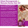 Difeel Pomegranate & Manuka Honey Premium Hair Oil 7.1 oz. - Growth Stimulating, Moisturizing & Strengthening Hair Oil for Dry, Damaged Hair