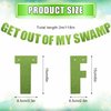 Get Out of My Swamp Banner, Swamp Decorations Pre-Assembled Housewarming Party Decorations Glittering Green Banner Gifts for Theme Birthday Party Supplies