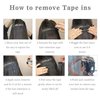 FoxFace Tape in Hair Extensions Human Hair, Natural Black 14inch 50g 20pcs, Seamless Remy Straight Hair, Invisible Tape in Hair Extensions