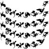 Henoyso 4 Pcs Black Dragon Party Banner Hanging Dragon Decor Dragon Birthday Party Supplies 32 Black Dragon Decorations for Birthday Dragon Theme Fantasy Party Supplies, 8 Designs
