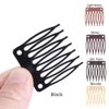 50 PCS Hair Clip Combs for Wigs - 7-Teeth Plastic Combs with Caps, Ideal for Wig Making Accessories (Black)