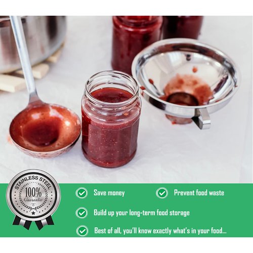 Canning Supplies Starter Kit, Stainless Steel Canning Set Tools: Rack, Ladle, Measuring Spoons, Funnel, Tongs, Jar Lifter, Lid Lifter & Accessories for Canner/Pot, Beginner, Home Canning Kit - Black