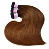 UNice Hair Brown Blonde Straight Human Hair Weave 3 Bundles, Brazilian 100% Virgin Unprocessed Remy Hair Ombre Highlight Color Hair Extensions 100g/pc (10 12 14)