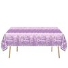 Purple Party Tableware set, Purple Happy Birthday Theme 20 Plates and 20 Napkins and Tablecloths 71 '' x 42 '' for Girls Women Silver Glitter Birthday Party Supplies
