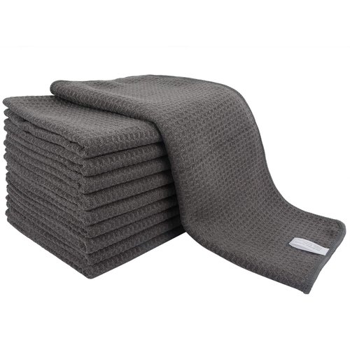 SINLAND Microfiber Dish Towels for Drying Dishes Premium Sublimation Blank Towels Fast Dying Tea Towel Polyester Kitchen Towels16 Inch X 24 Inch 10 Pack Grey