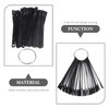 SOLUSTRE Nail Tips 3 Bags 150Pcs Nail Sticks Fan- shaped False Nail Polish Board Art Tips Nail Sample Sticks With Metal Ring, Black Nail Swatches