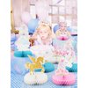 Adeyoo 9 PCS Unicorn Rainbow Honeycomb Centerpieces,Unicorn Centerpiece for Table Birthday Party Decorations Pastel Table Topper Centerpiece for Girls Princess Theme Birthday Baby Shower Party Decor