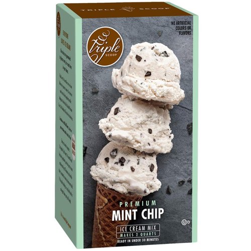 Premium Mint Chocolate Chip Ice Cream in Minutes: Soft serve ice cream mix, Gourmet Homemade Ice Cream for Icecream Maker or Hand mixing, no artificial colors or flavors, makes 2 qts (1 15oz box)