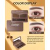 Eyebrow Powder Kit-2 Colors Soft Eye Brow Tinted Powder Palette, Waterproof & Long Lasting Dark/Light Brown Brow Filler, Professional Eyebrow Contour Makeup for Women with Mirror Brow Brush & Razor-1#