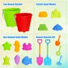 Holady 17 Pcs Beach Toys for Kids- Kids Sand Toys Includes Beach Bucket, Sand Mold, Sand Shovel, Rake,Sand Sifter Shovels,Sand Castle Toys - Sand Bucket and Shovel for Boys and Girls