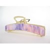 Generic Long gold metal and lavender purple pink marbled acrylic hair claw clip