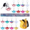 24 Pcs Girls Party Teapot Sequin Keychain Glitter Flip Sequin Keychain Tea Party Favors Reversible Teapot Key Chains for Kids Carnival Prizes Tea Time Girls Party Supplies Birthday Gifts, 8 Colors