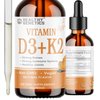 Healthy Genetics Liquid Vitamin D3 K2 Plus Vitamin K2 MK-7 | 5000IU Vitamin D Liquid Drops | Bones | Immune | Heart Health | Boost Energy 2oz