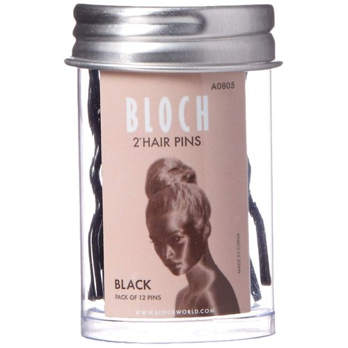 Bloch Unisex-Adult&#39;s Standard Hair Pins-2&quot;-12 Pack, Black, 12 Count (Pack of 1)