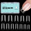 TOMICCA Fake Clear Nails, Short Square False Nail Tips, 216Pcs Nail Extension Tips for DIY Salon Gift