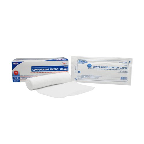 Dukal 80849 Conforming Stretch Gauze Bandage, Sterile, 6" x 4.1 yard., 6 Roll