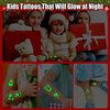 Partywind Luminous Kids Temporary Tattoos for Christmas Stocking Stuffers, Individually Cut Tattoos for Christmas Holiday Party Supplies Decorations, Xmas Games Toys (50 Sheets)