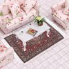 LZKW Turkishness Floral Print, Doll House Asseccories Dollhouse Furniture Dollhouse Blankets Dollhouse Accessories 1:12 Miniature Carpet for Miniature Dollhouse(Red Satin)