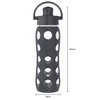 Lifefactory 22-Ounce Active Flip Cap Glass Water Bottle, 22oz, Carbon